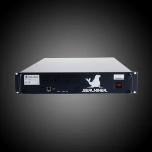 BITDEER Sealminer A3 Hydro 500T Bitcoin ASIC miner with front panel display and rack mount chassis