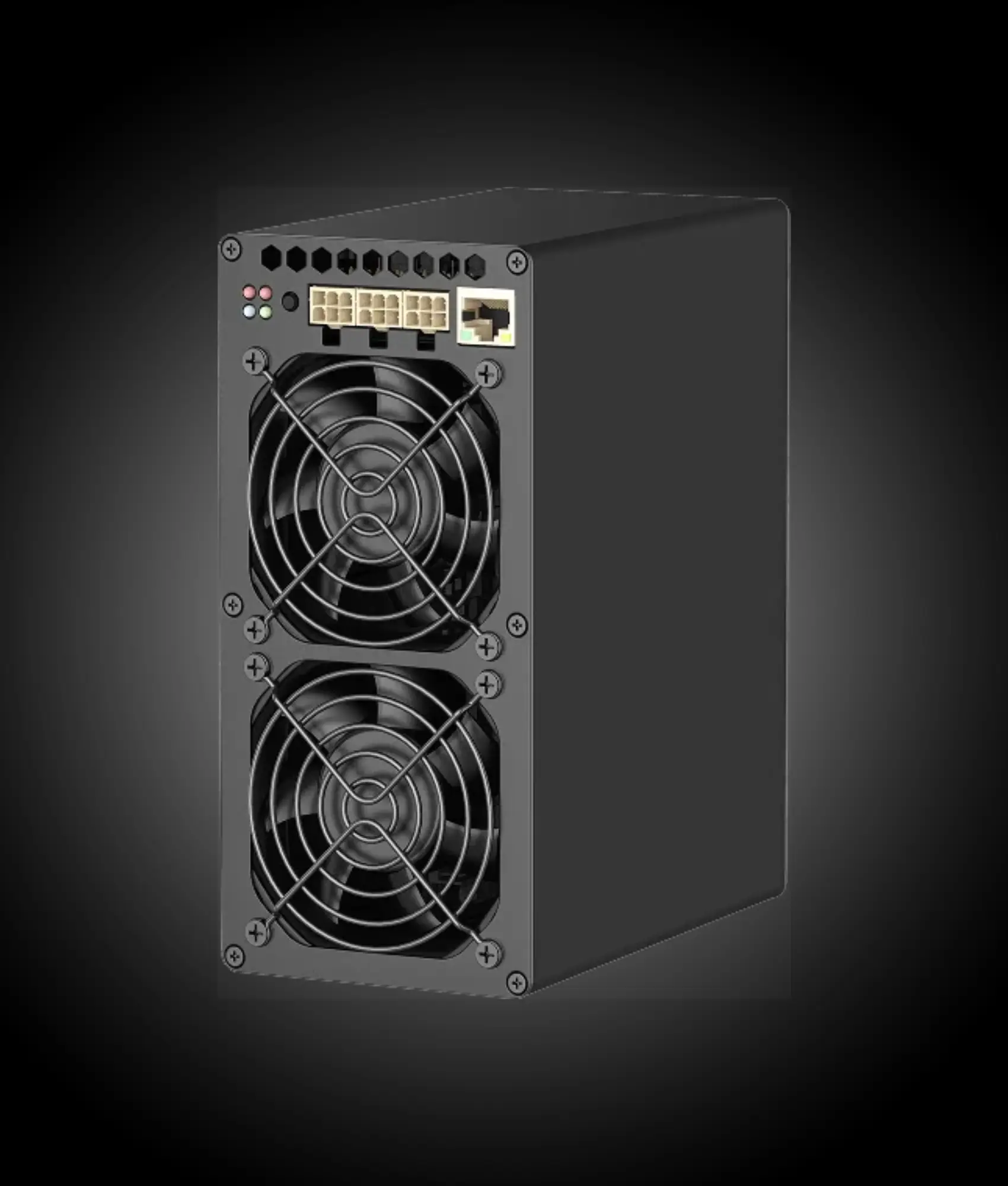 Goldshell AE Box 37Mhs Aleo ASIC miner with dual fan cooling and compact metal enclosure