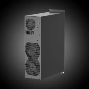 Goldshell E DG1M 3.4G Litecoin and Dogecoin ASIC miner with tall vertical chassis and rear ventilation fans