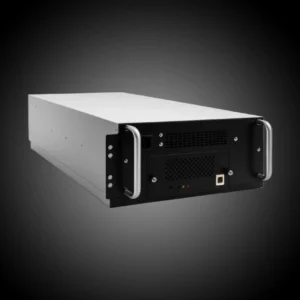 MICROBT Whatsminer M79S 1.35P Bitcoin ASIC miner rear view with rack mount handles and Ethernet port